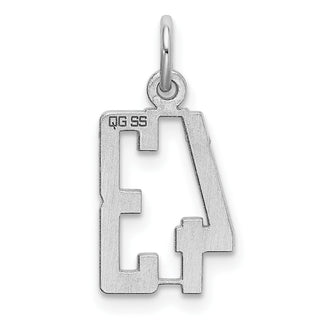 Sterling Silver Rhodium-plated Small Elongated Polished Number 43 Charm