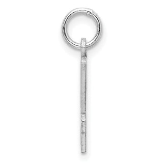 Sterling Silver Rhodium-plated Small Elongated Polished Number 44 Charm