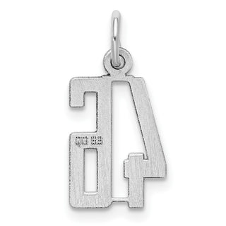 Sterling Silver Rhodium-plated Small Elongated Polished Number 46 Charm