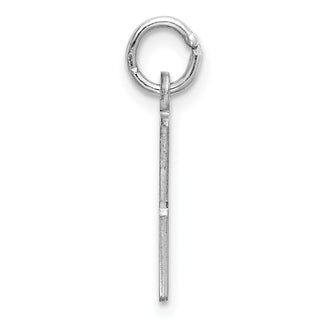 Sterling Silver Rhodium-plated Small Elongated Polished Number 48 Charm