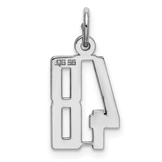 Sterling Silver Rhodium-plated Small Elongated Polished Number 48 Charm