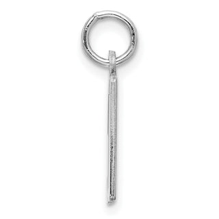 Sterling Silver Rhodium-plated Small Elongated Polished Number 50 Charm