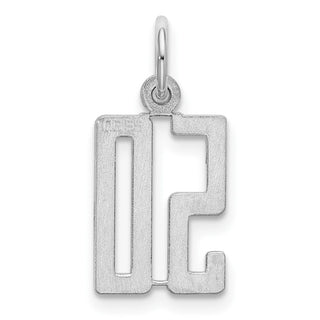 Sterling Silver Rhodium-plated Small Elongated Polished Number 50 Charm