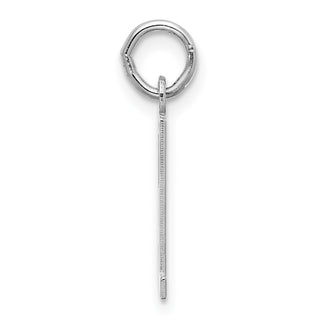 Sterling Silver Rhodium-plated Small Elongated Polished Number 51 Charm
