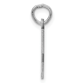 Sterling Silver Rhodium-plated Small Elongated Polished Number 52 Charm