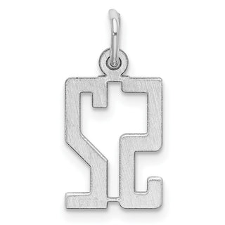 Sterling Silver Rhodium-plated Small Elongated Polished Number 52 Charm