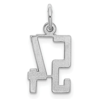 Sterling Silver Rhodium-plated Small Elongated Polished Number 54 Charm