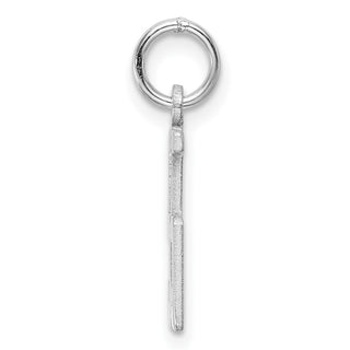 Sterling Silver Rhodium-plated Small Elongated Polished Number 55 Charm