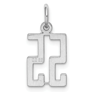 Sterling Silver Rhodium-plated Small Elongated Polished Number 55 Charm