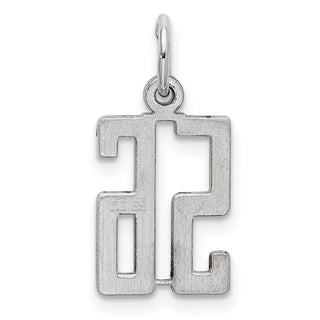 Sterling Silver Rhodium-plated Small Elongated Polished Number 56 Charm
