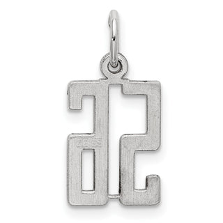 Sterling Silver Rhodium-plated Small Elongated Polished Number 56 Charm