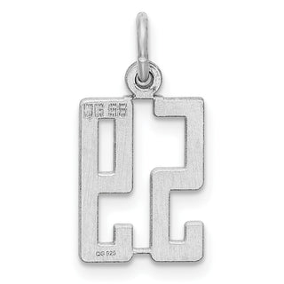 Sterling Silver Rhodium-plated Small Elongated Polished Number 59 Charm