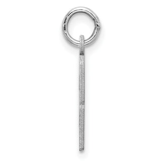 Sterling Silver Rhodium-plated Small Elongated Polished Number 63 Charm