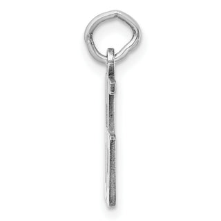 Sterling Silver Rhodium-plated Small Elongated Polished Number 65 Charm