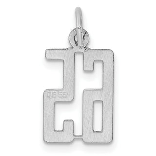 Sterling Silver Rhodium-plated Small Elongated Polished Number 65 Charm