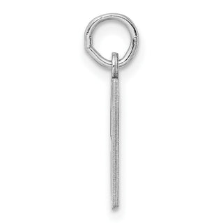 Sterling Silver Rhodium-plated Small Elongated Polished Number 67 Charm