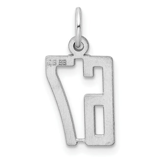 Sterling Silver Rhodium-plated Small Elongated Polished Number 67 Charm