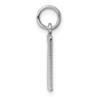 Sterling Silver Rhodium-plated Small Elongated Polished Number 70 Charm