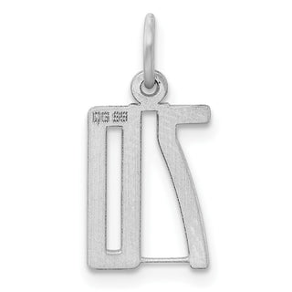 Sterling Silver Rhodium-plated Small Elongated Polished Number 70 Charm