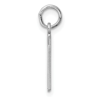 Sterling Silver Rhodium-plated Small Elongated Polished Number 77 Charm