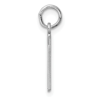 Sterling Silver Rhodium-plated Small Elongated Polished Number 77 Charm
