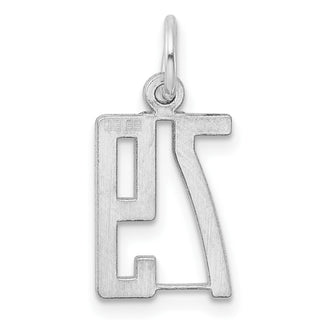 Sterling Silver Rhodium-plated Small Elongated Polished Number 79 Charm