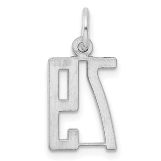 Sterling Silver Rhodium-plated Small Elongated Polished Number 79 Charm