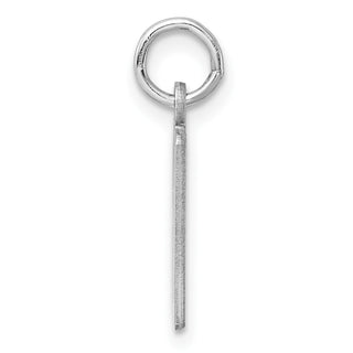 Sterling Silver Rhodium-plated Small Elongated Polished Number 80 Charm