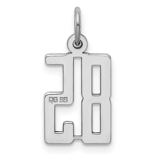 Sterling Silver Rhodium-plated Small Elongated Polished Number 85 Charm