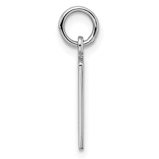Sterling Silver Rhodium-plated Small Elongated Polished Number 90 Charm
