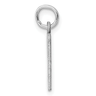 Sterling Silver Rhodium-plated Small Elongated Polished Number 93 Charm