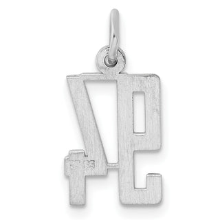 Sterling Silver Rhodium-plated Small Elongated Polished Number 94 Charm