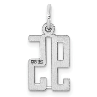 Sterling Silver Rhodium-plated Small Elongated Polished Number 95 Charm