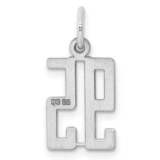 Sterling Silver Rhodium-plated Small Elongated Polished Number 95 Charm