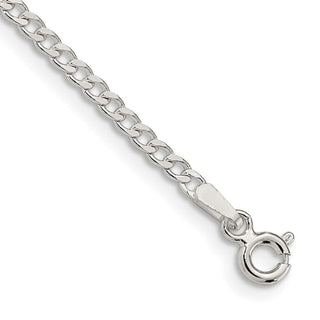 8" Sterling Silver 2.3mm Beveled Curb Chain Bracelet