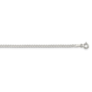 30" Sterling Silver 2.3mm Beveled Curb Chain Necklace