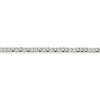 7" Sterling Silver 3.2mm Beveled Curb Chain Bracelet