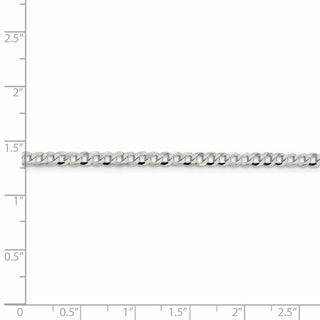 8" Sterling Silver 3.2mm Beveled Curb Chain Bracelet