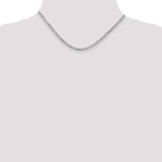 16" Sterling Silver 3.2mm Beveled Curb Chain Necklace
