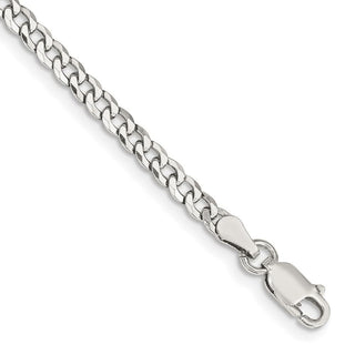 7" Sterling Silver 3.2mm Beveled Curb Chain Bracelet