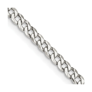 20" Sterling Silver 3.2mm Beveled Curb Chain Necklace
