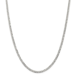 26" Sterling Silver 3.2mm Beveled Curb Chain Necklace