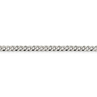 30" Sterling Silver 4mm Beveled Curb Chain Necklace