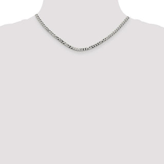 16" Sterling Silver 4mm Beveled Curb Chain Necklace