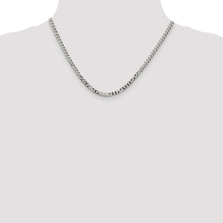 18" Sterling Silver 4mm Beveled Curb Chain Necklace