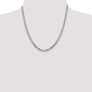 20" Sterling Silver 4mm Beveled Curb Chain Necklace