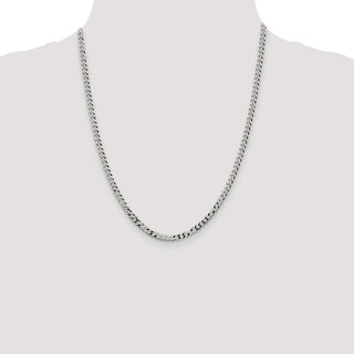 22" Sterling Silver 4mm Beveled Curb Chain Necklace
