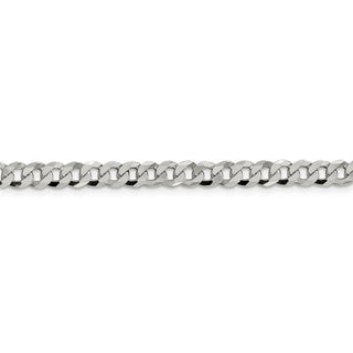 8" Sterling Silver 4.5mm Beveled Curb Chain Bracelet