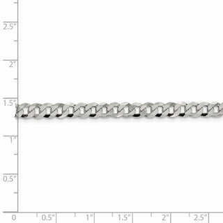 8" Sterling Silver 4.5mm Beveled Curb Chain Bracelet