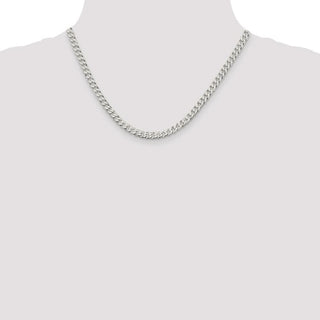18" Sterling Silver 4.5mm Beveled Curb Chain Necklace